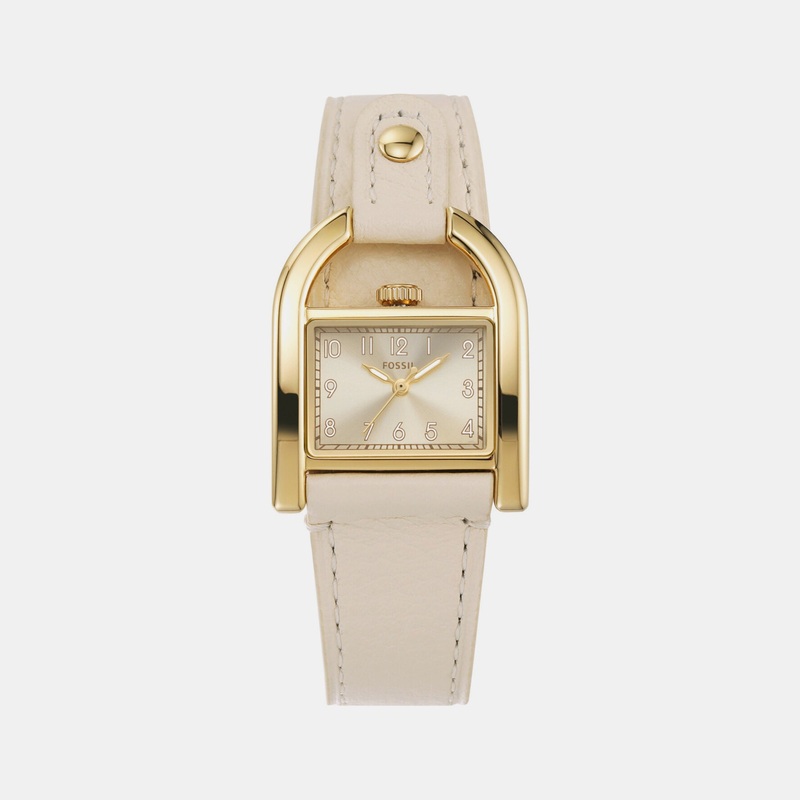 Harwell Women Quartz Gold Dial Analog Leather Watch ES5280