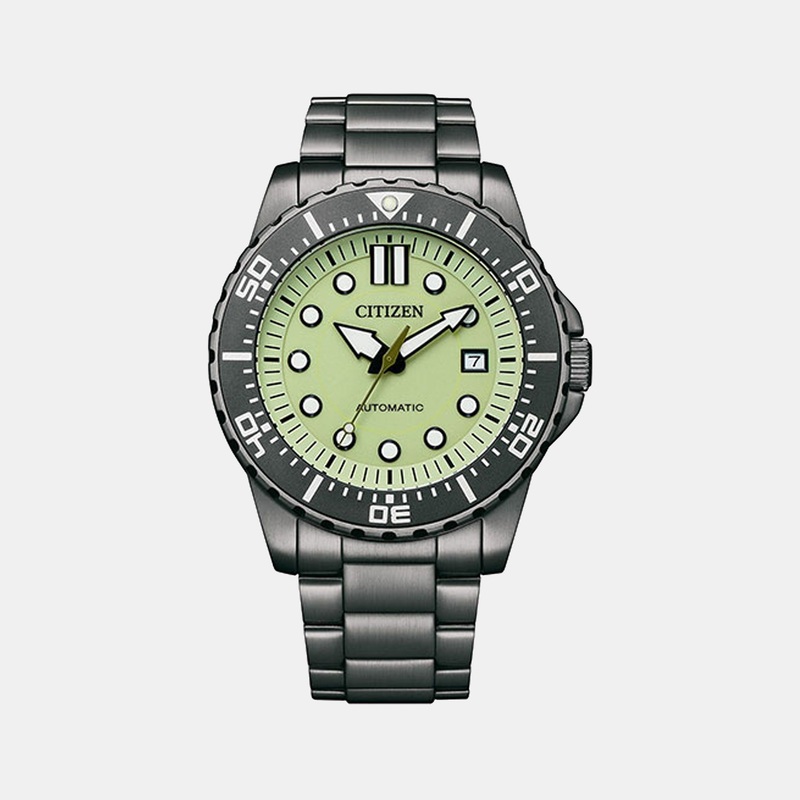 Men Automatic Green Dial Analog Stainless Steel Watch NJ0177-84X