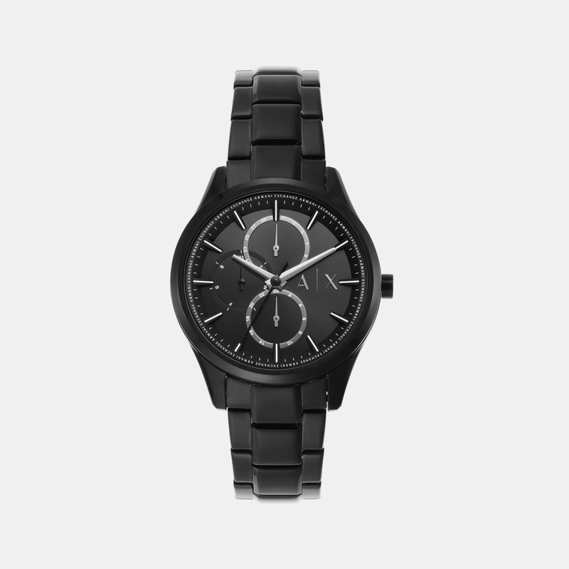 Men's Black Analog Stainless Steel Watch AX1867
