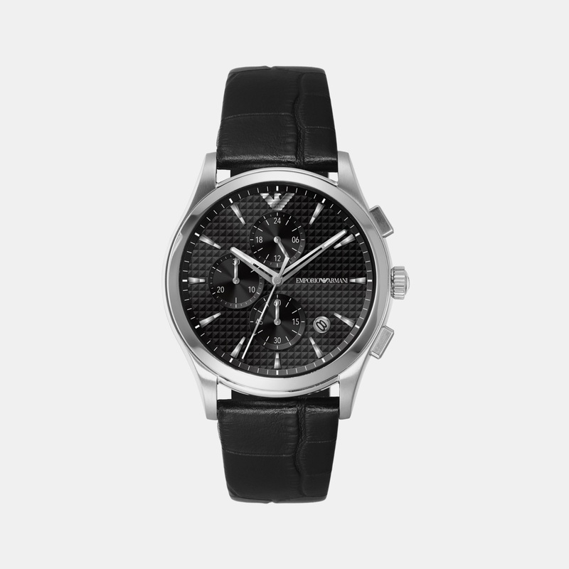 Men's Black Chronograph Leather Watch AR11530
