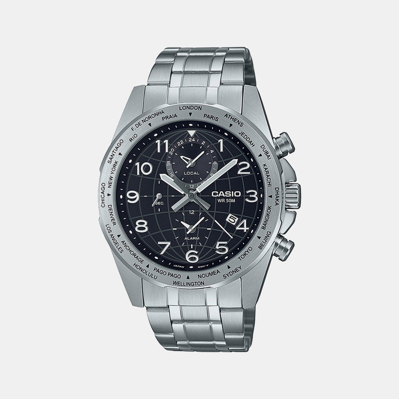 Men's Black Chronograph Stainless Steel Watch A2147 - MTP-W500D-1AVDF
