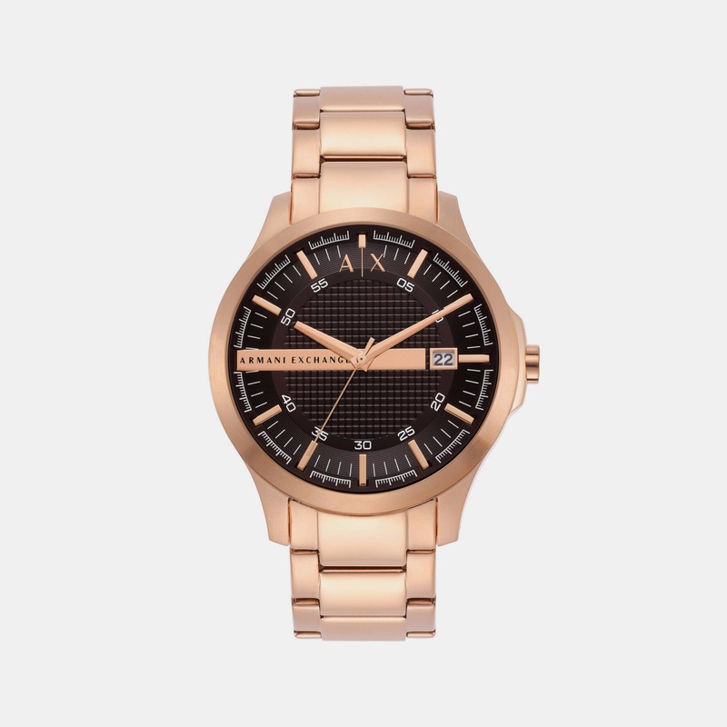 Men's Brown Analog Stainless Steel Watch AX2449