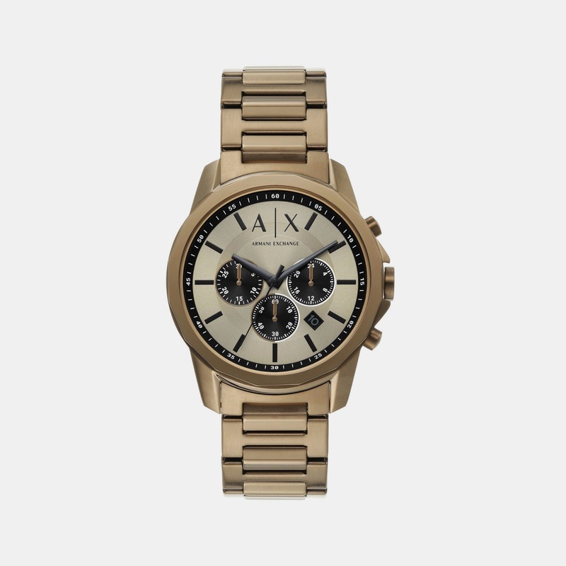Men's Gold Tone Chronograph Stainless Steel Watch AX1739