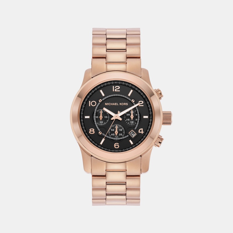 Men's Runway Chronograph Black Stainless Steel Watch MK9123