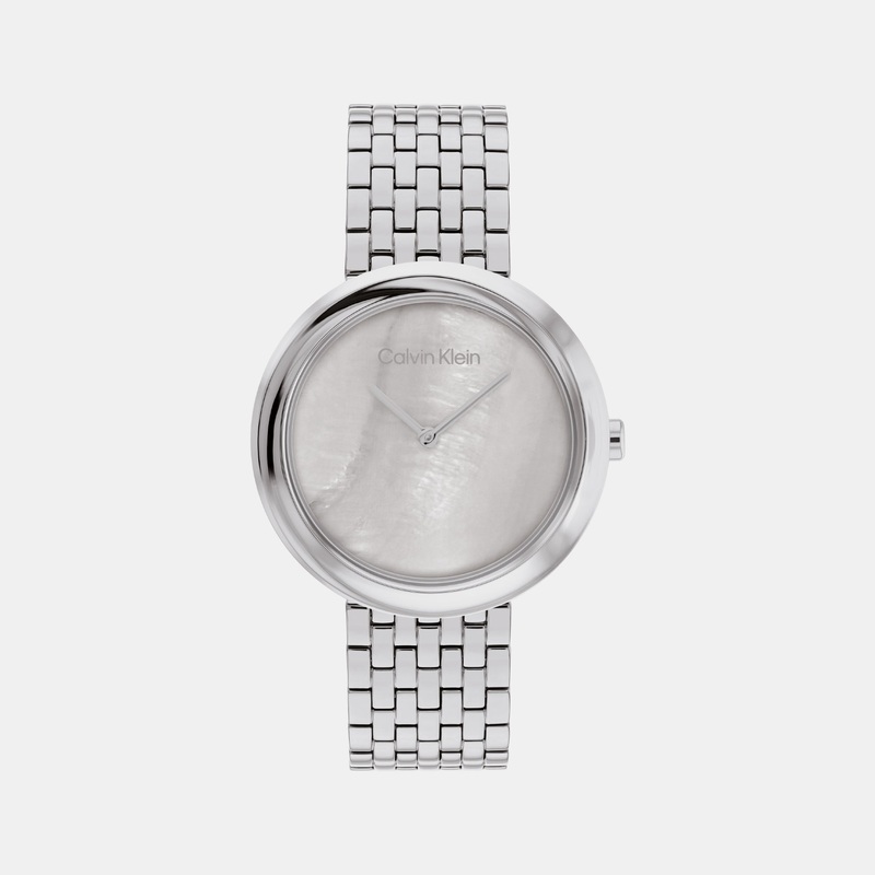 Twisted Bezel Women's Mother Of Pearl Analog Stainless Steel Watch 25200320