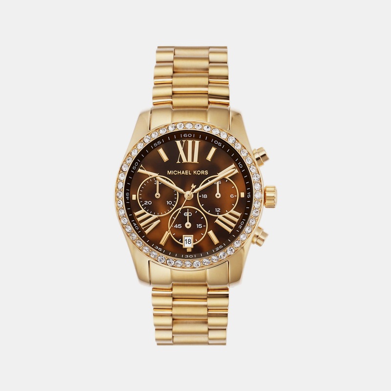 Women's Brown Chronograph Stainless Steel Watch MK7276