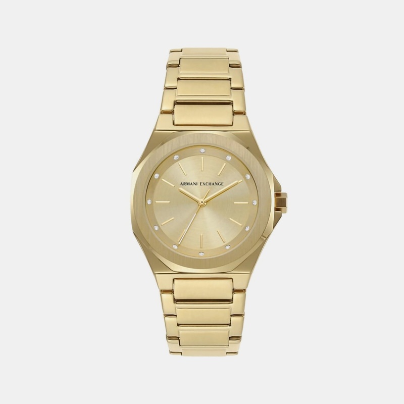Women's Gold Analog Stainless Steel Watch AX4608