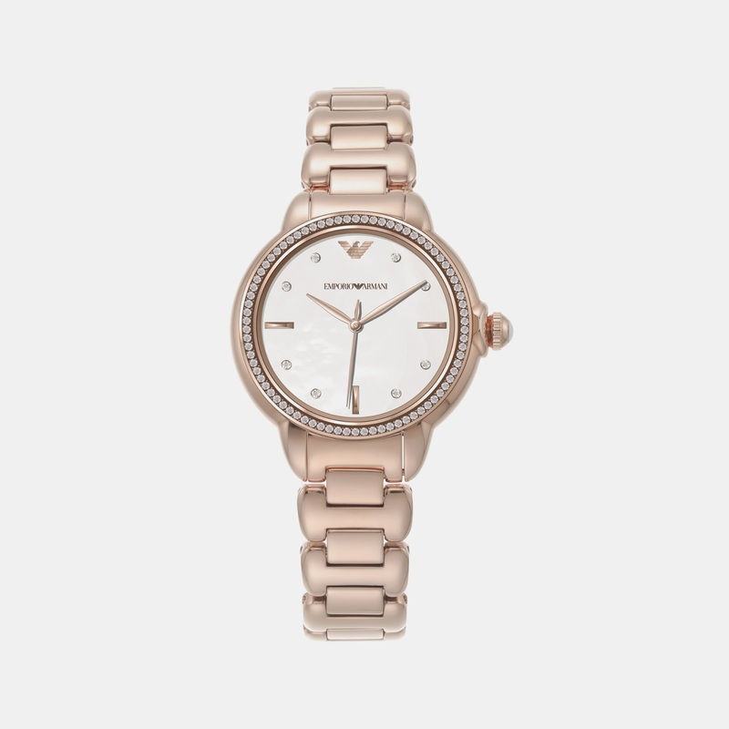 Women's White Analog Stainless Steel Watch AR11523