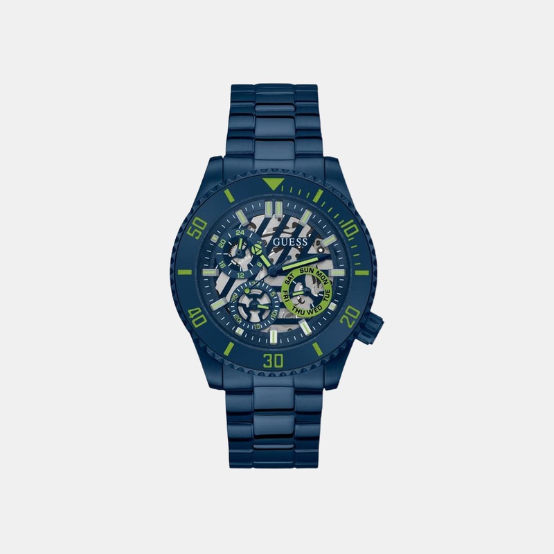 Axle Men's Navy Blue Multi-function Stainless Steel Watch GW0488G4