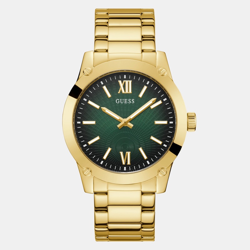 Crescent Men's Green Dial Analog Stainless Steel Watch GW0574G2