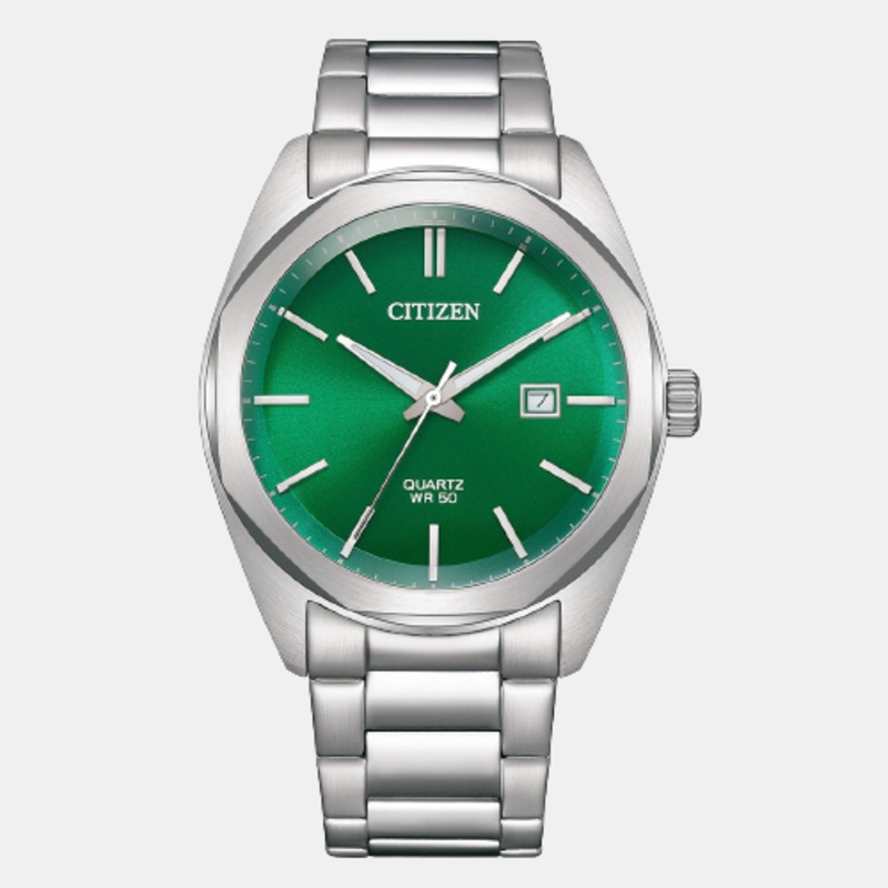Men Quartz Green Dial Analog Stainless Steel Watch BI5110-54X
