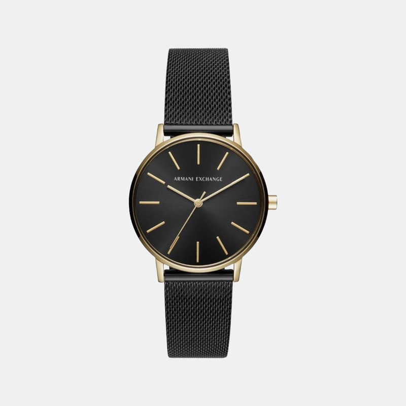 Women's Black Analog Stainless Steel Watch AX5548