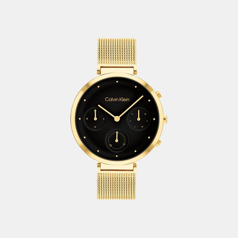Women's Black Chronograph Mesh Watch 25200287