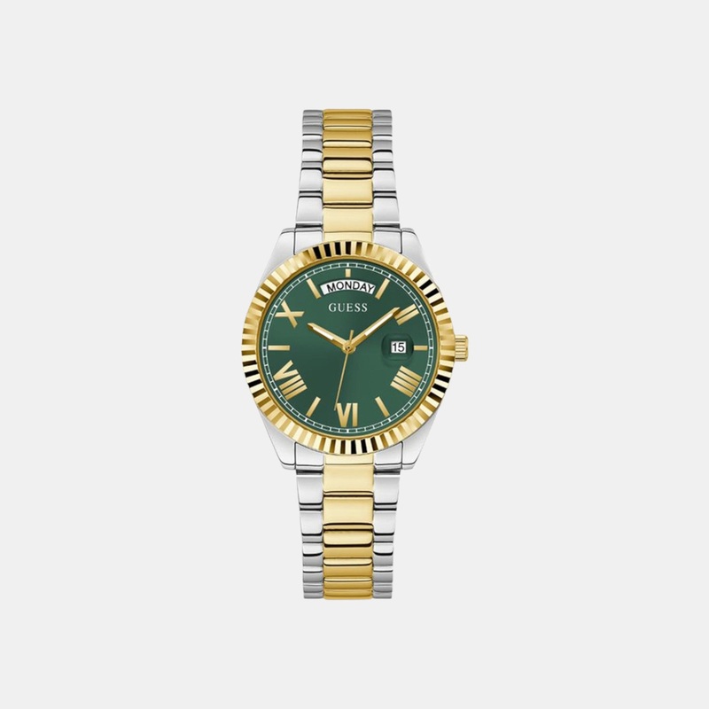 Women's Green Dial Analog Two Tone Stainless Steel Watch GW0308L5