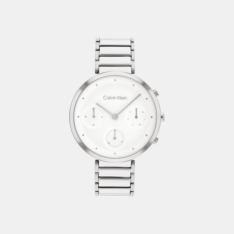 Women White Chronograph Stainless Steel Watch 25200282