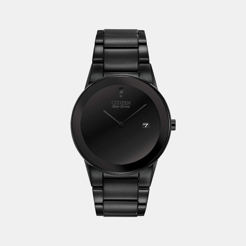 Eco-Drive Men's Black Analog Stainless Steel Watch AU1065-58E
