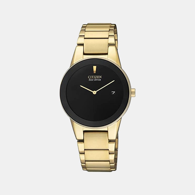 Eco-Drive Women Black Dial Analog Stainless Steel Watch GA1052-55E