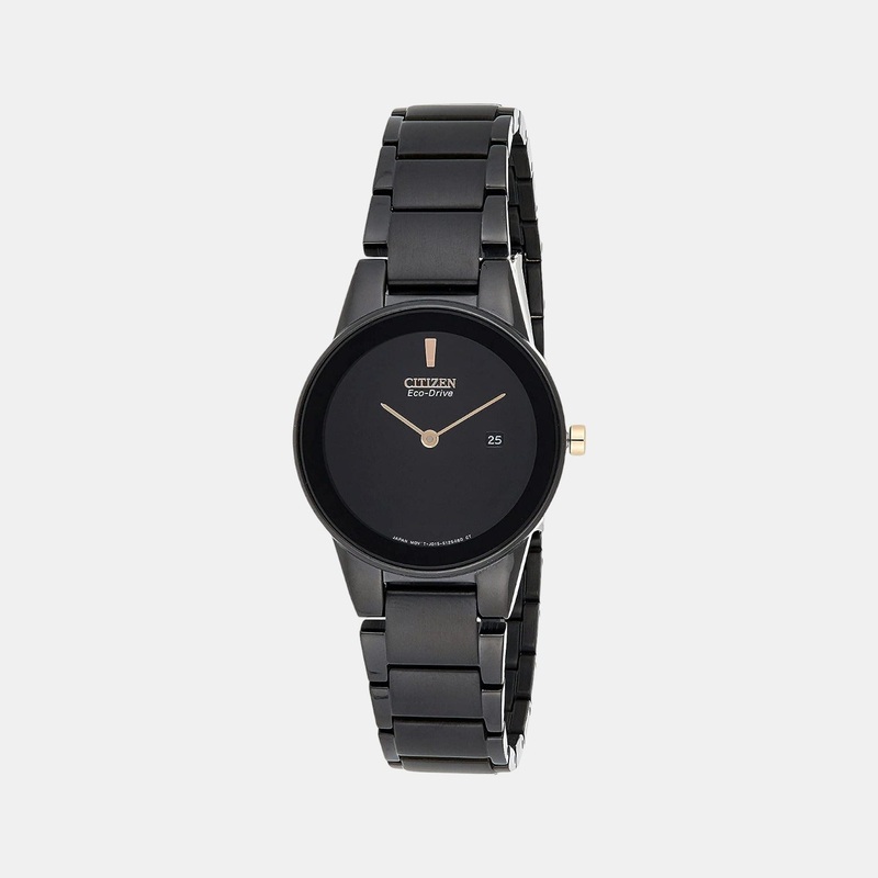 Eco-Drive Women Black Dial Analog Stainless Steel Watch GA1055-57F