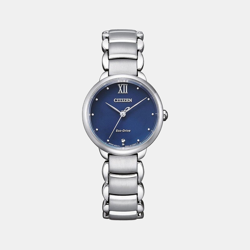 Eco-Drive Women Blue Dial Analog Stainless Steel Watch EM0920-86L