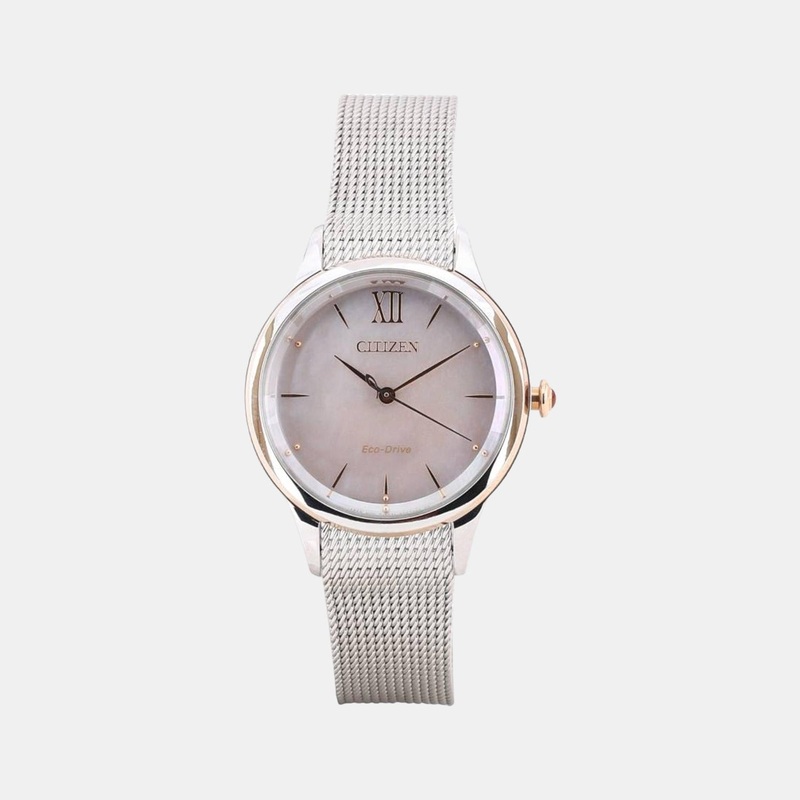 Eco-Drive Women Mother Of Pearl Dial Analog Stainless Steel Watch EM0816-88Y
