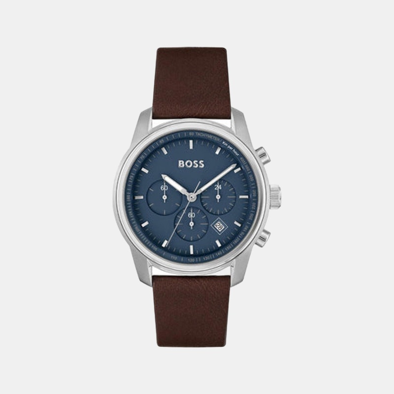 Men Blue Leather Chronograph Watch 1514002