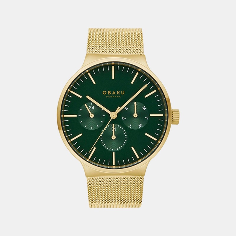 Men Green Analog Stainless Steel Watch V229GMGEMG