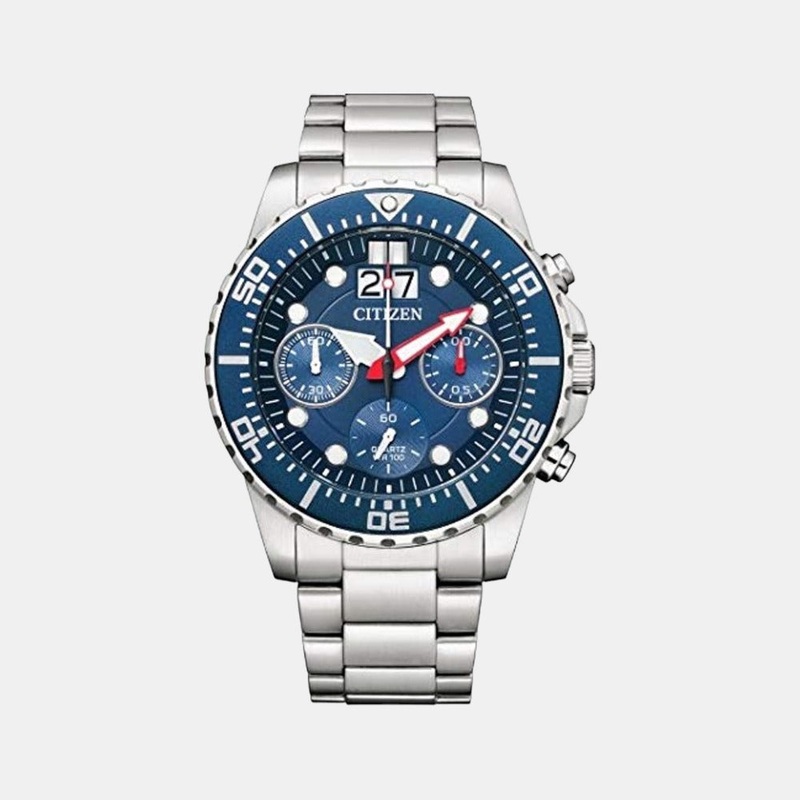 Men Quartz Blue Dial Chronograph Stainless Steel Watch AI7001-81L