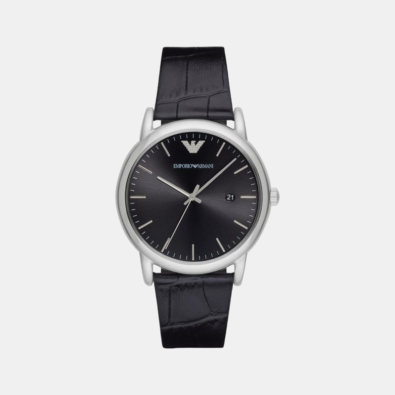 Men's Black Analog Leather Watch AR2500