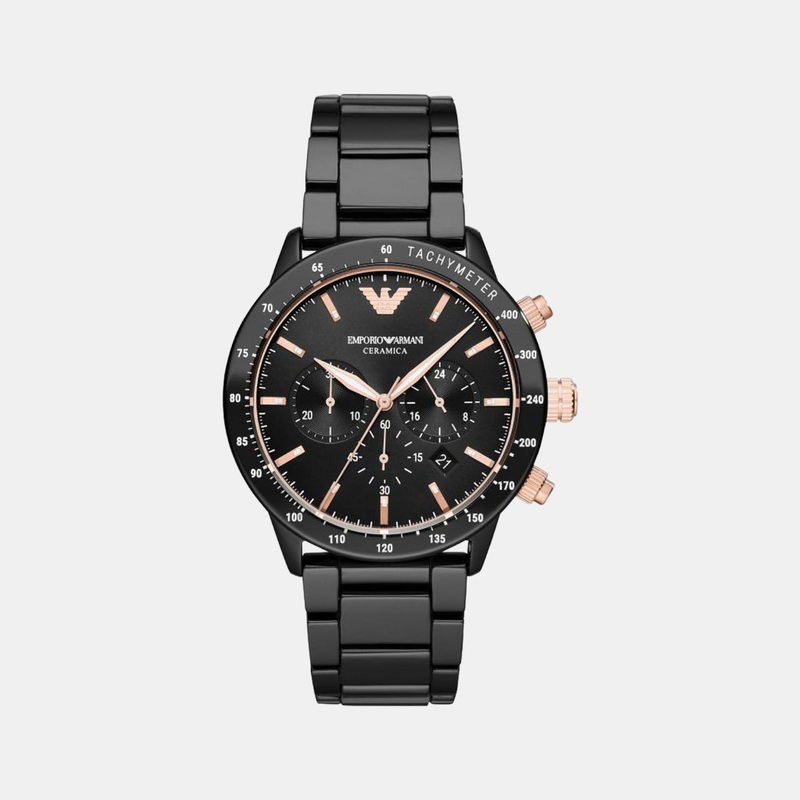 Men's Black Ceramic Chronograph Watch AR70002