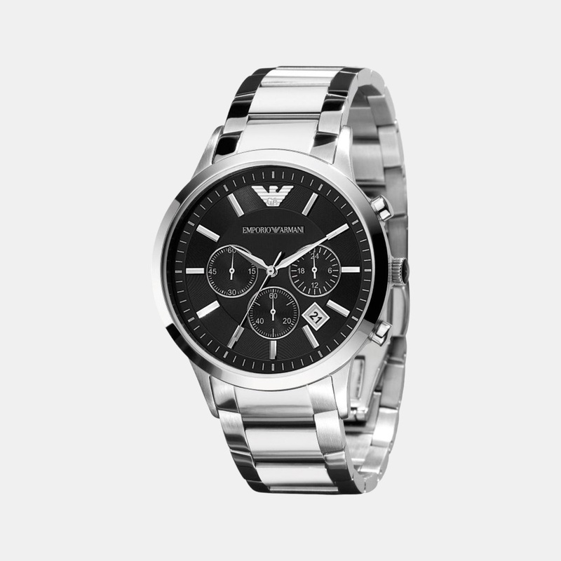 Men's Black Stainless Steel Chronograph Watch AR2434