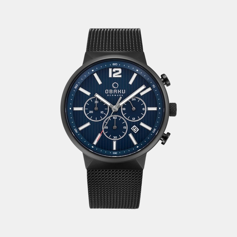 Men's Blue Stainless Steel Chronograph Watch V180GCBLMB