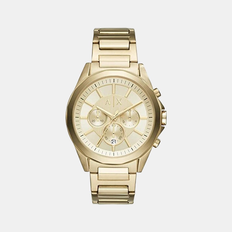 Men's Gold Chronograph Stainless Steel Watch AX2602