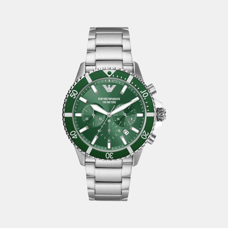 Men's Green Dial Chronograph Stainless Steel Watch AR11500
