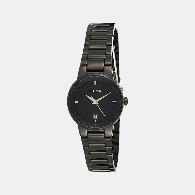Women Quartz Black Dial Analog Stainless Steel Watch EU6017-54E