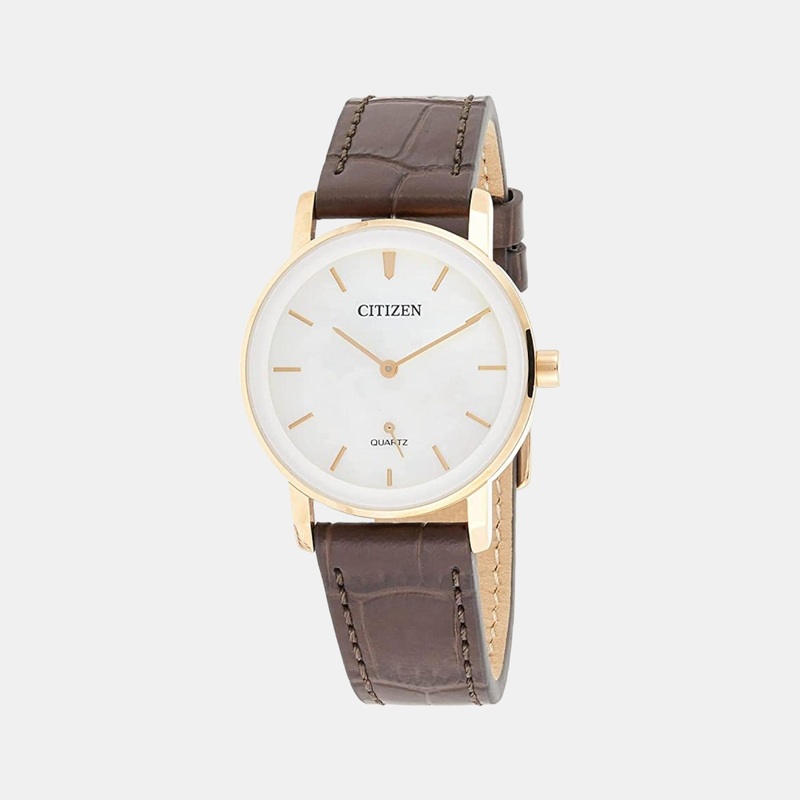 Women Quartz White Dial Analog Leather Watch EQ9063-04D