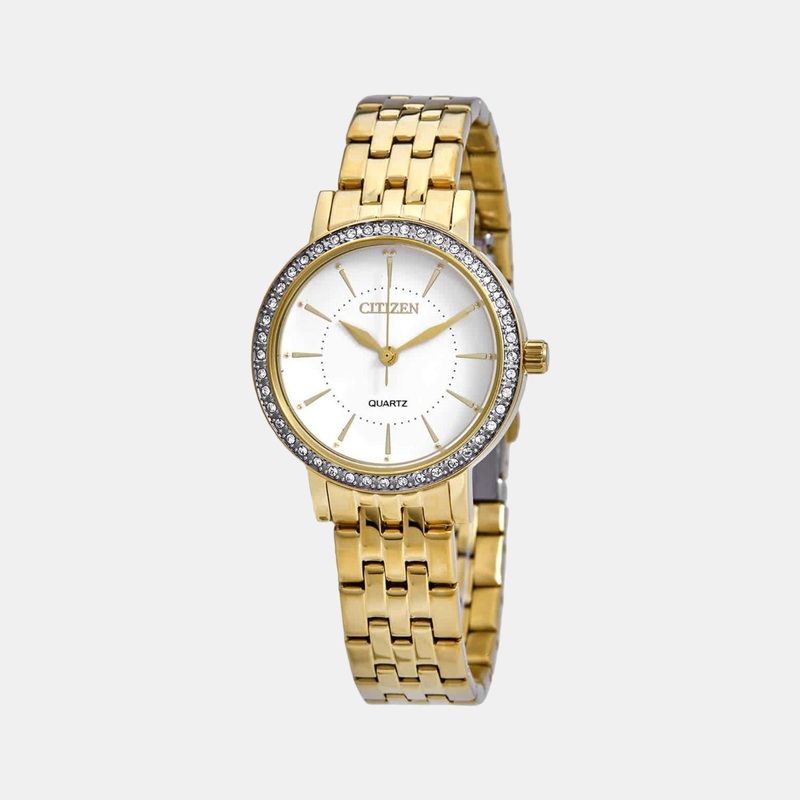 Women Quartz White Dial Analog Stainless Steel Watch EL3042-84A