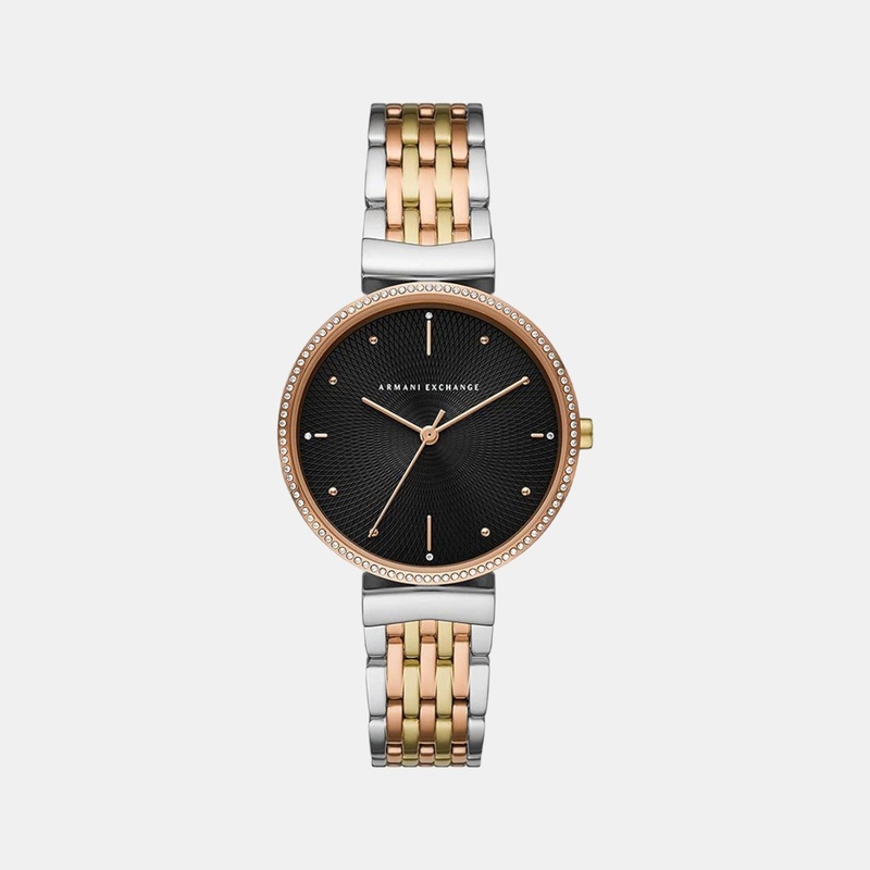 Women's Black Analog Stainless Steel Watch AX5911