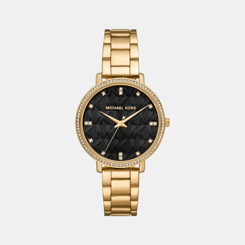 Women's Black Analog Stainless Steel Watch MK4593