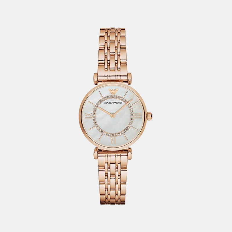 Women's Mother Of Pearl Dail Analog Stainless Steel Watch AR1909