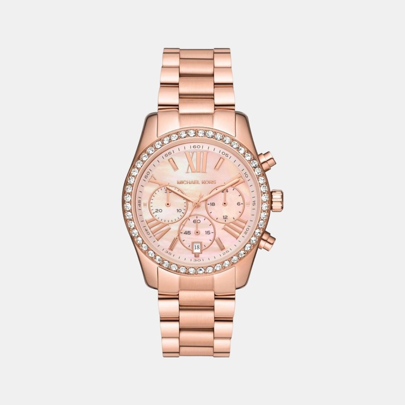Women's Pink Stainless Steel Chronograph Watch MK7242