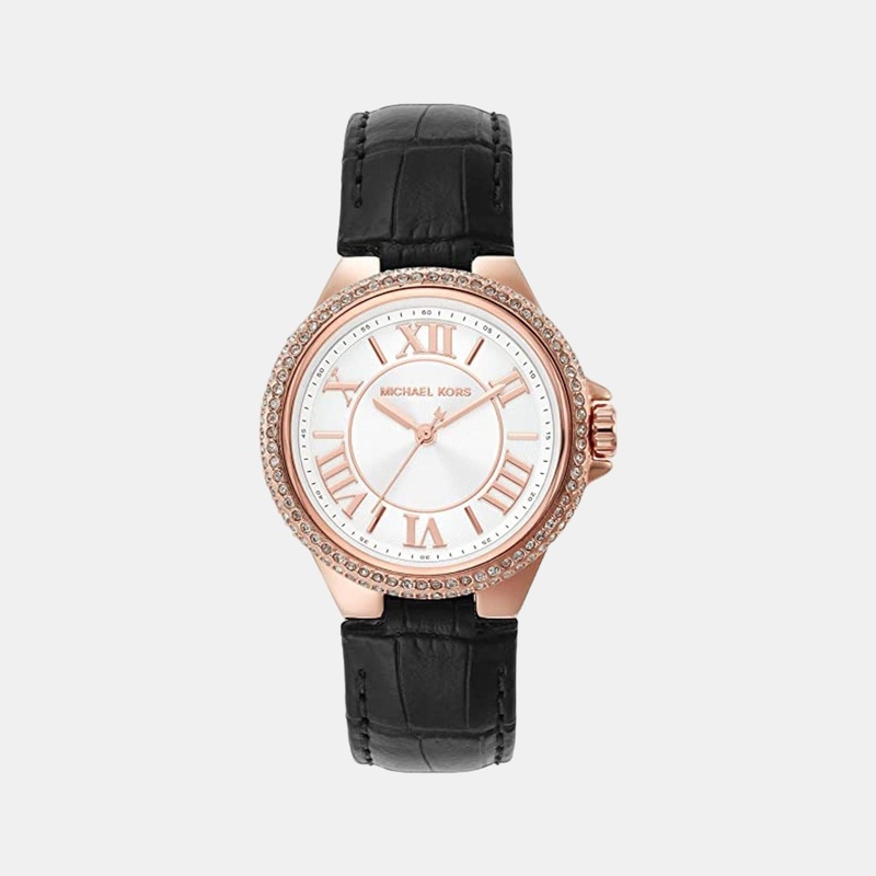 Women's White Analog Leather Watch MK2962