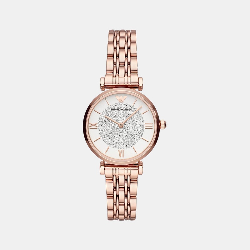Women's White Analog Stainless Steel Watch AR11244