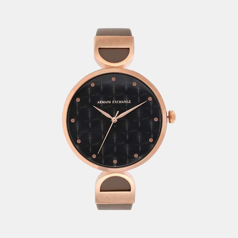 Brooke Women's Black Dial Analog Leather Watch AX5329