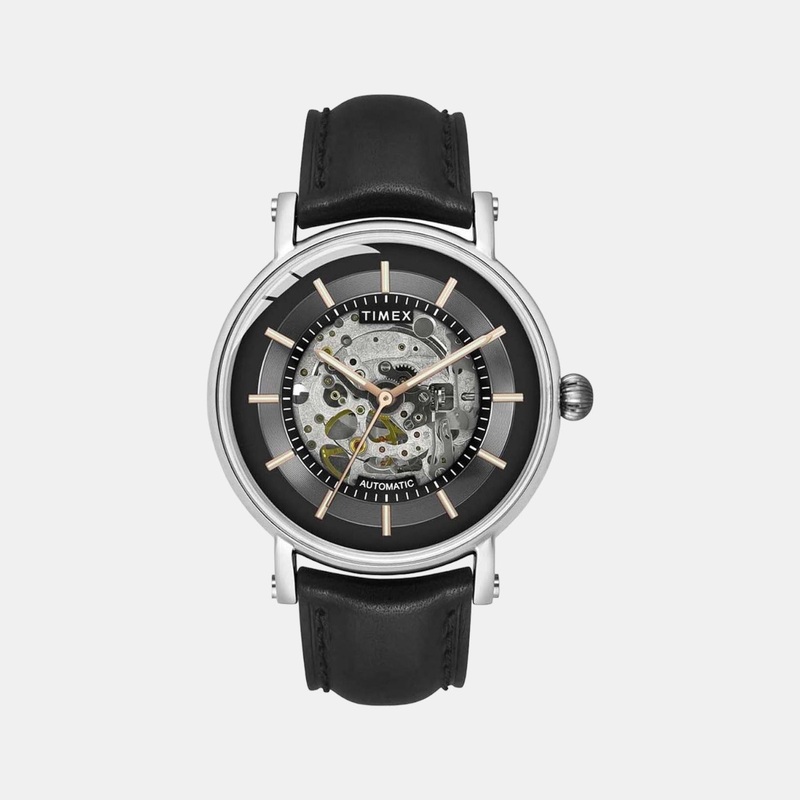 E-Class Men's Black Automatic Leather Watch TWEG16716