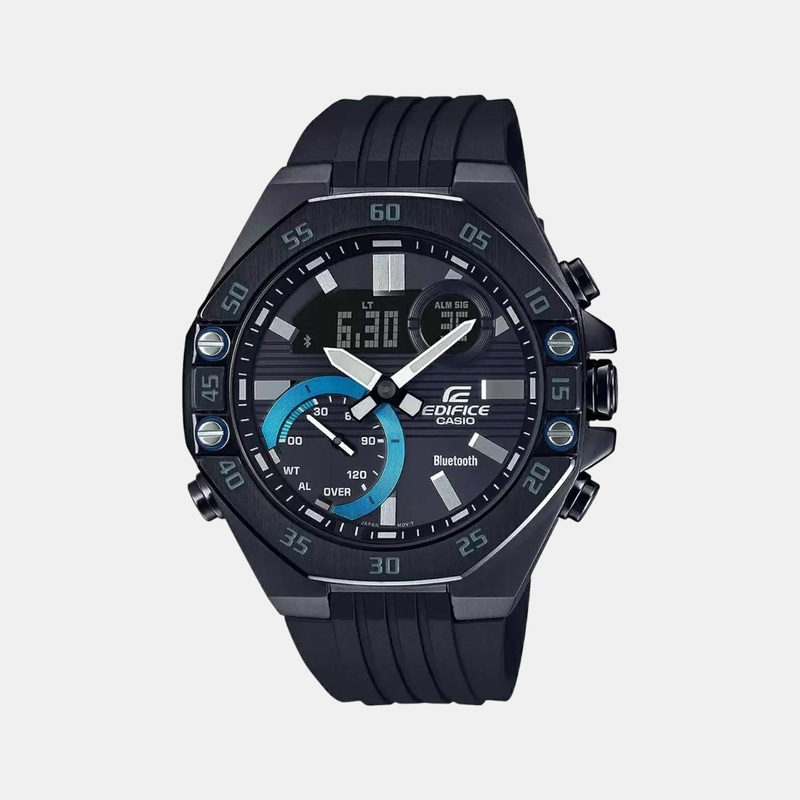 Edifice Men's Black Chronograph Resin Watch ED496 - ECB-10PB-1ADF