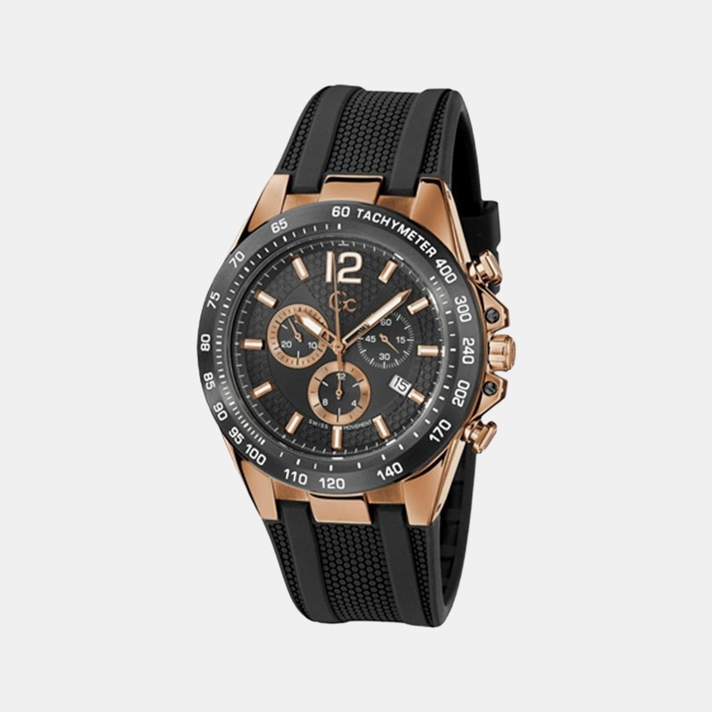 Men Black Silicon Chronograph Watch Z07002G2MF