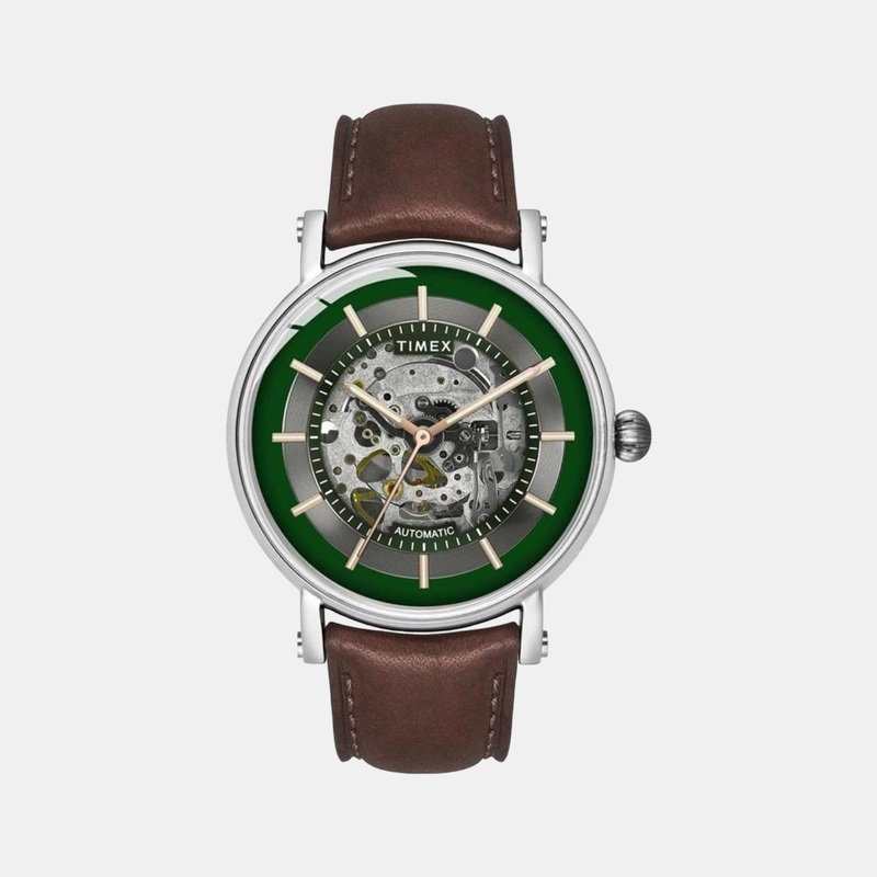 Men's Automatic Green Dial Analog Leather Watch TWEG16717