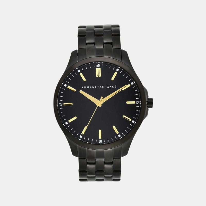 Men's Black Analog Stainless Steel Watch AX2144