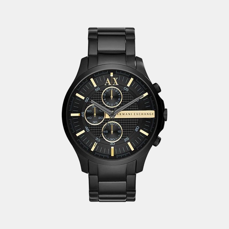 Men's Black Stainless Steel Chronograph Watch AX2164