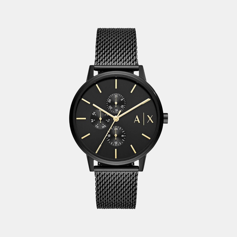 Men's Black Stainless Steel Chronograph Watch AX2716